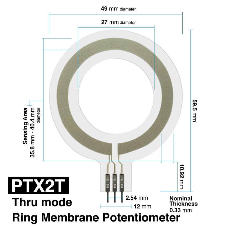 PTX2T - ring thru mode membrane potentiometer
