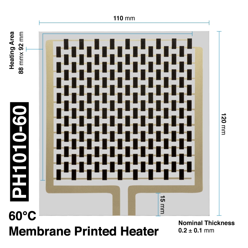 PH1010-60 - standard membrane printed heater
