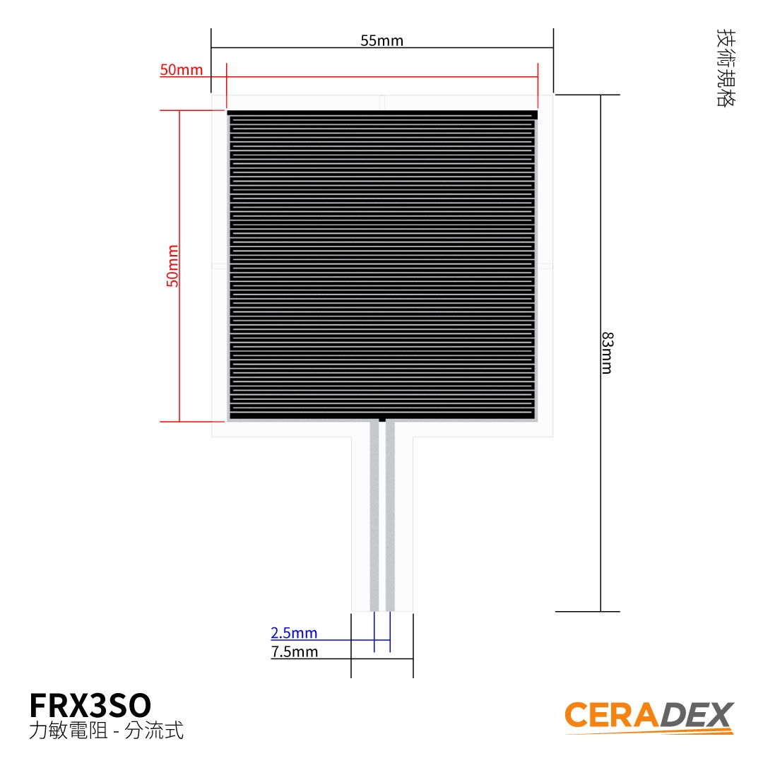 FRX3SO - large shunt mode force sensitive resistor