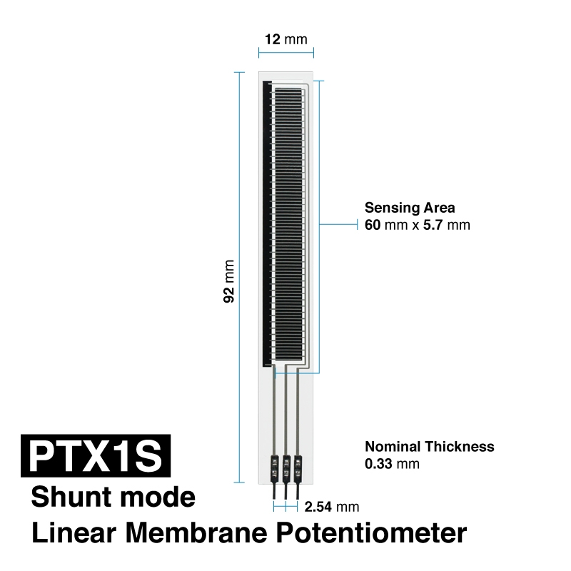 PTX1S - linear shunt mode membrane potentiometer